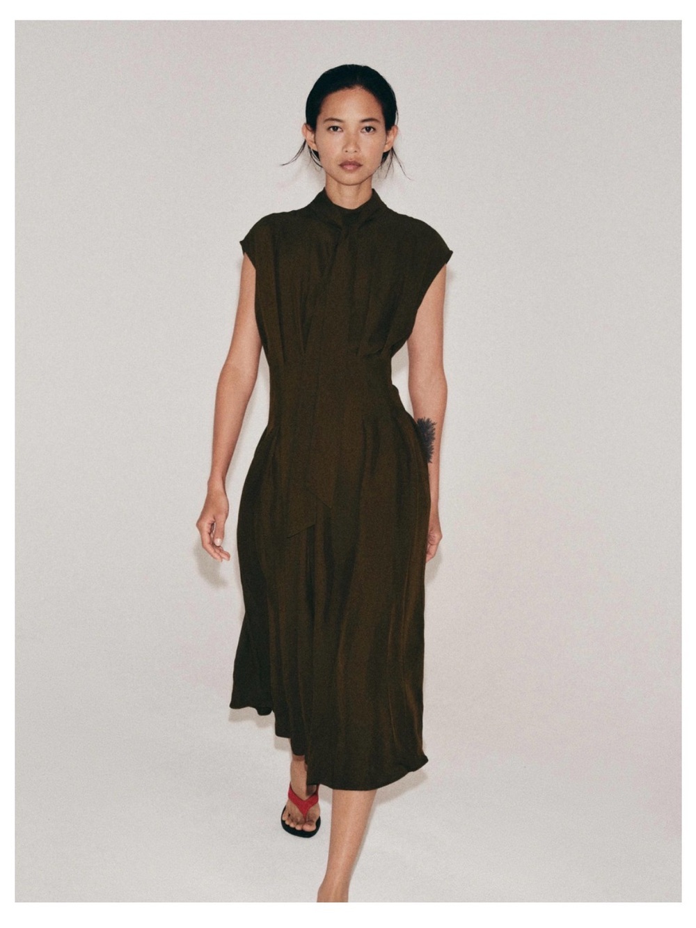 ZW COLLECTION TIED MIDI DRESS - Picture 1 of 7